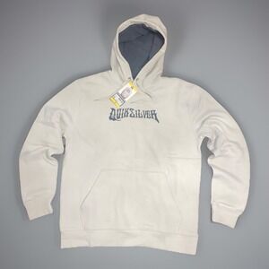 Quicksilver Grahpic Print Front/Back Logo Creme Color Hoodie - Medium NWT